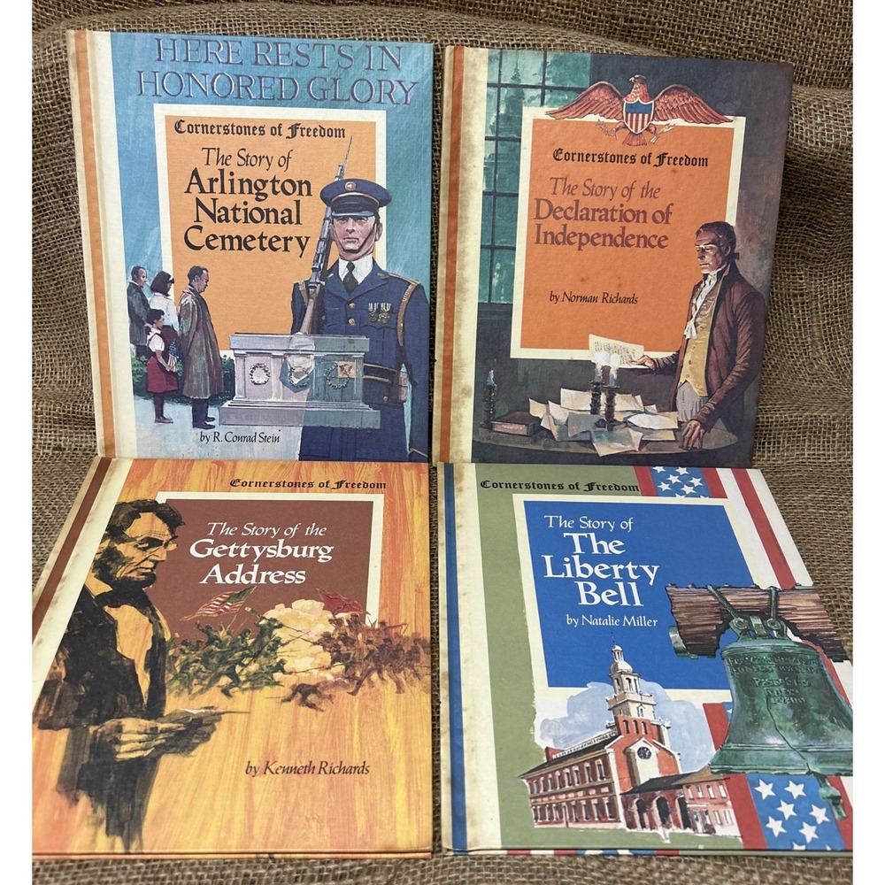 Vintage Childrens Press History Cornerstones of Freedom 4 Books Hardcover 60 70s